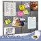 Black Cork Board, 12-Pack, 47"x35" Panels with Adhesive Tabs & Push Pins, Customizable Bulletin for Office, School, Home, Grey